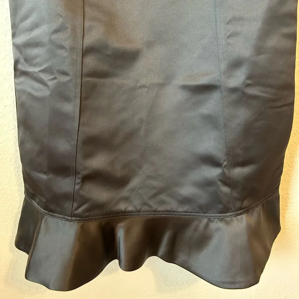 NWT GANNI Duchesse Satin Mini Dress in Black, Size 42 (US 10/12) - Picture 7 of 12
